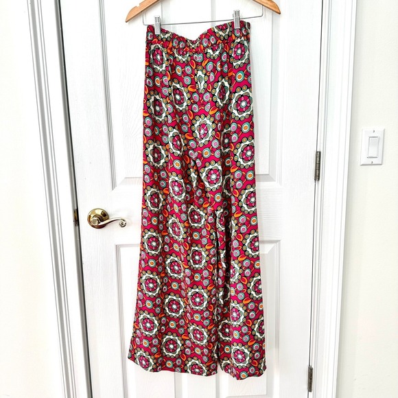 La DoubleJ Palazzo Pants Tile Print Wide Leg Women's M EUC Preowned